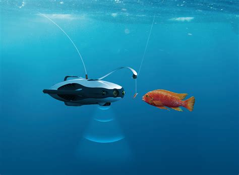 underwater powerray fishing drone creates waves at the CES 2017