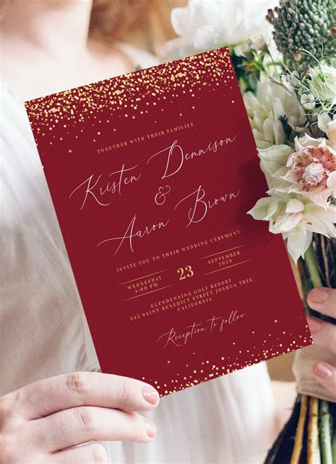 Burgundy Wedding Invitation Templates