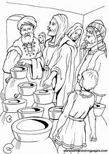 Download Or Print This Amazing coloring Page Jesus Turns water to Wine  sketch template