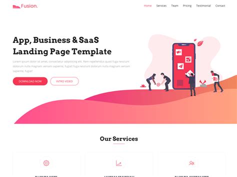 Fusion - Free Bootstrap 4 Landing Page Template by UIdeck on Dribbble