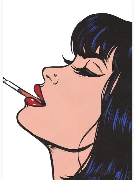 Pop Art Of Girl Smoking A Cigarette Canvas Designed & Sold By George Jones