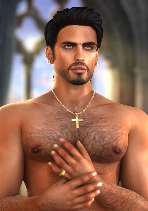 an image of a man with no shirt on holding his hands together while wearing a cross necklace