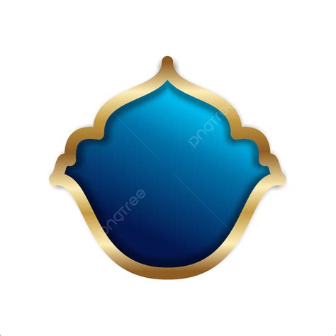 Blue And Golden Islamic Banner Shape Text Box Transparent Background, Blue And Golden, Islamic ...