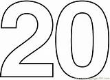 Printable Number 1 20 Template sketch template