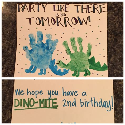 Dinosaur handprint birthday card Birthday Cards To Print, Birthday Card Craft, Homemade Birthday ...