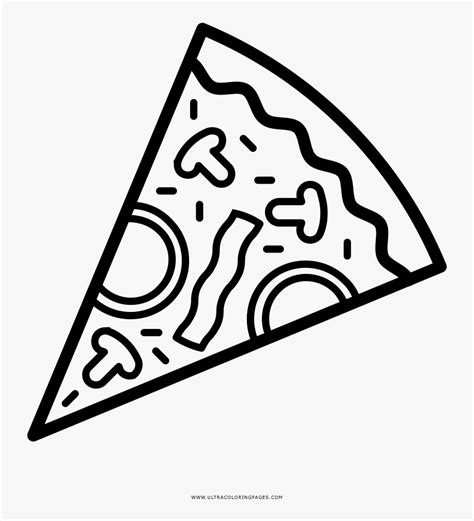 Pizza Coloring Page - Pizza Clipart Outline, HD Png Download , Transparent Png Image - PNGitem