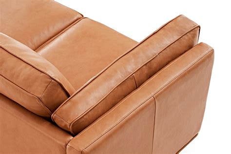 Valencia Artisan Wide Three Seats Leather Sofa, Cognac Color