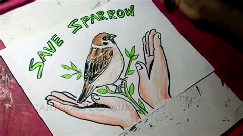 Save The Earth ,Save the Sparrow 🐔🐔 in 2020 | Nature drawing for kids, Bird poster, Poster drawing