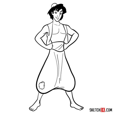 How to draw Aladdin - Sketchok easy drawing guides
