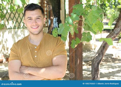Smiley Young Country Person at His Vineyards Stock Image - Image of colombian, rural: 100276563