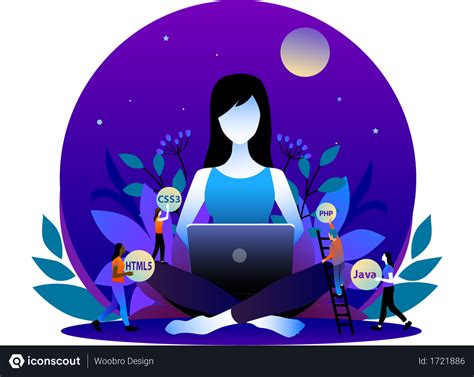 Free Women Web Developer With Laptop Illustration - Free Download Seo ...