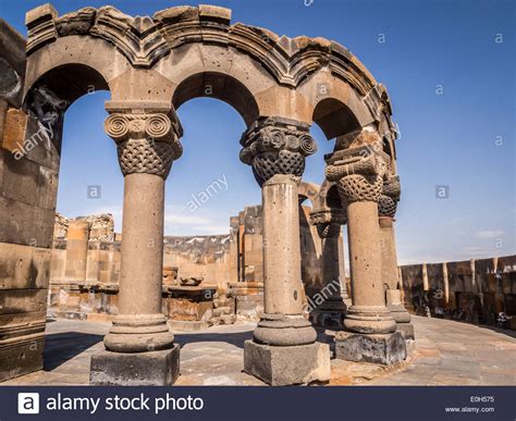 Ruins of the Zvartnots Cathedral in Armenia Stock Photo - Alamy