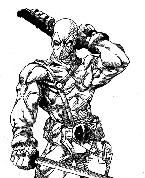 Deadpool Drawing In Pencil Full Body at PaintingValley.com | Explore collection of Deadpool ...