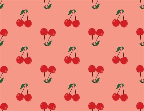 Red cherry pattern, light red background 2006084 Vector Art at Vecteezy