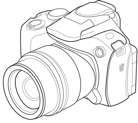 Camera Drawing Sketch Coloring Page