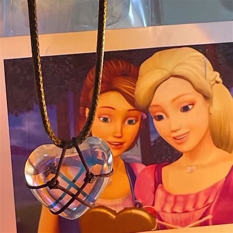 Rose Quartz Barbie Heart Necklace Rhinestone Diamond Castle Necklace For Women Girls | Shop Now ...