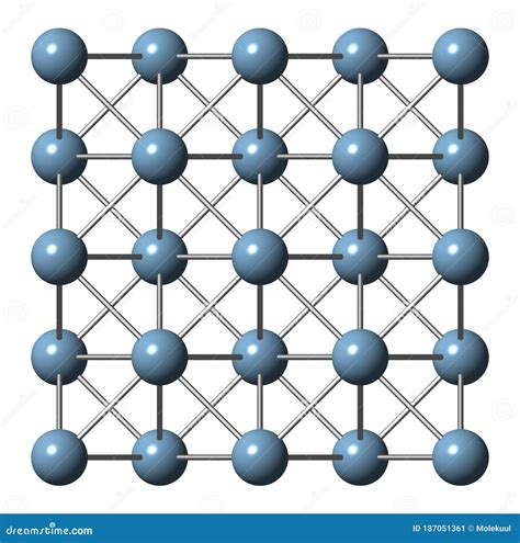 Aluminium Aluminum Metal, Crystal Structure. Stock Illustration ...