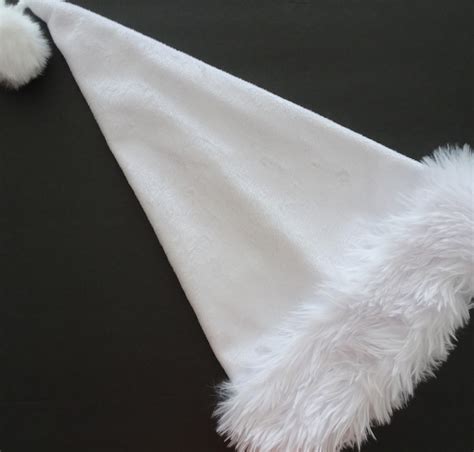 White Santa Hat Adult Size Santa Hat Christmas Celebration - Etsy