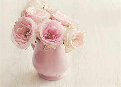 Pink flowers and ceramic vase, flowers, roses, vase, HD wallpaper | Wallpaperbetter