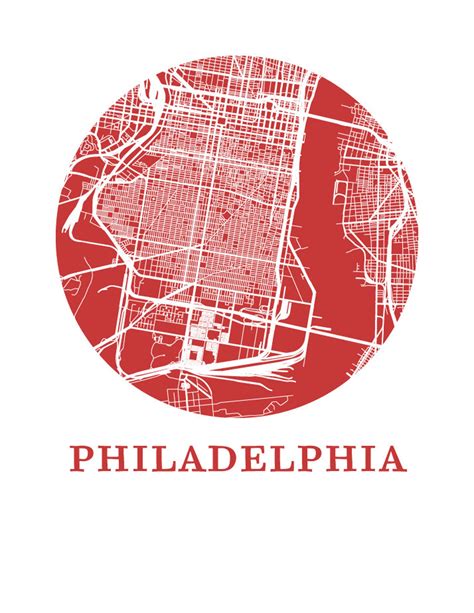 Philadelphia Map Print City Map Poster - Etsy