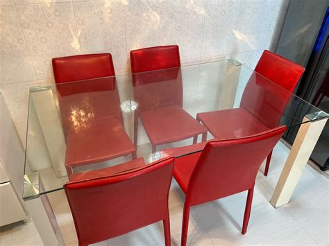 Glass dining table, Furniture & Home Living, Furniture, Tables & Sets ...