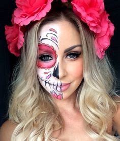 Full/half Sugar Skull Makeup For Halloween Or Dia De Los Muertos Tutorials😍😍😍 - Musely