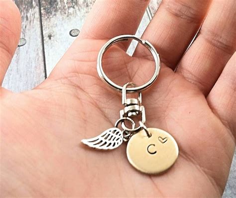 Custom Memorial Keychain Memorial Key Chain Funeral Gift Angel | Etsy