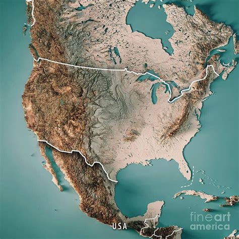 OnlMaps on Twitter | Topographic map art, North america map, Topography map