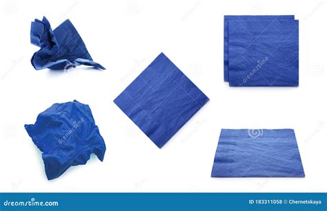 Set with Blue Paper Napkins on Background Stock Photo - Image of crumpled, hygienic: 183311058