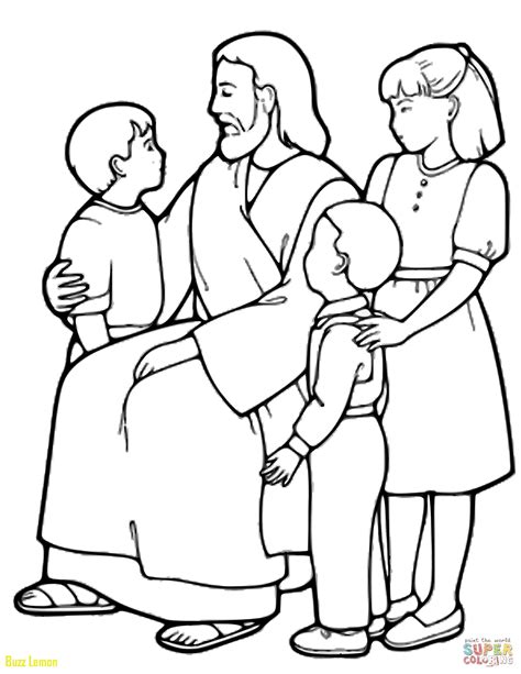 Jesus And The Children Coloring Page at GetDrawings | Free download