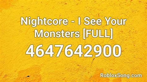 Nightcore - I See Your Monsters [FULL] Roblox ID - Roblox music codes