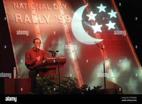 Prime Minister Goh Chok Tong speaking at the National Day Rally 1999 ...