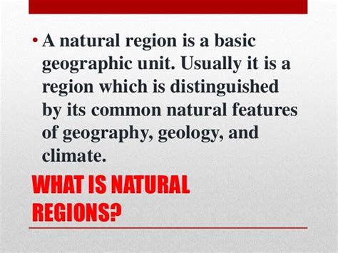 What is natural regions