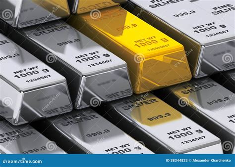 Gold and silver bars stock illustration. Image of exchange - 38344823