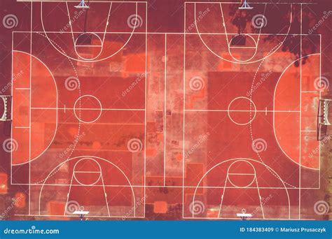 Basketball Court. Top View of Court and Baseline Stock Image - Image of empty, basketball: 184383409