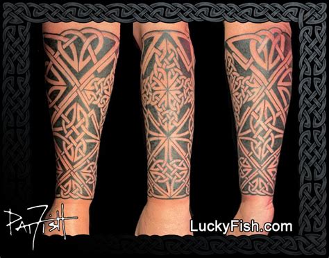 Celtic Hero Forearm Sleeve Tattoo Design — LuckyFish, Inc. and Tattoo Santa Barbara