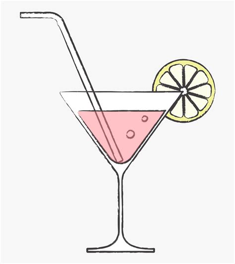 Cocktail Glass Drawing, HD Png Download - kindpng