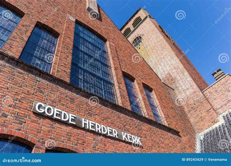 Facade with Name on the Reformed Church of Bedum Editorial Stock Image ...