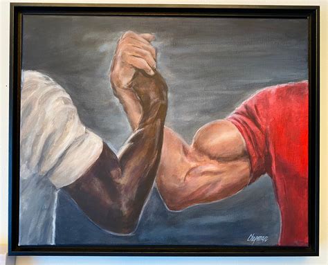 Handshake from predator. 16 x 20 original acrylic painting | Etsy