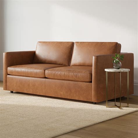 Harris Leather Queen Sleeper Sofa (74") | West Elm