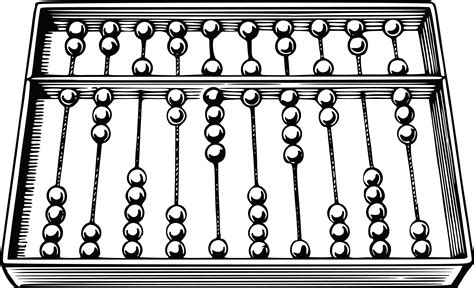 Free Clipart Of A Black and White Abacus