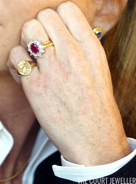 The Duchess of York, Sarah Ferguson wearing her Ruby engagement ring ...