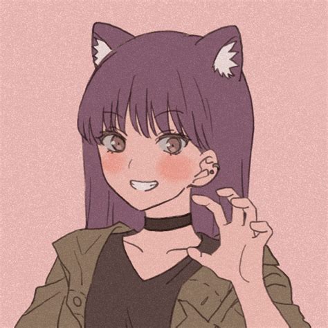 picrew avatar good girl template purple hair cat girl character ...