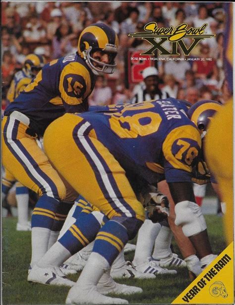 Super Bowl XIV Year of the Ram 20 January 1980 Rose Bowl Pasadena Rams Program #LosAngelesRams ...