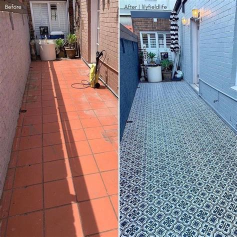 How To Paint Outdoor Patio: Affordable Santa Ana Tile Stencil in 2021 ...