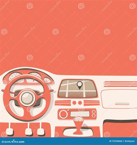 Vehicle Interior. Inside Car. Vector Cartoon Illustration ...