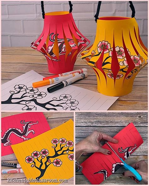 Make Chinese paper lanterns with three free templates. | New year's crafts, Chinese new year ...