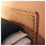 VEVELSTAD bed frame with 1 headboard, white/Tolkning rattan, Twin - IKEA CA