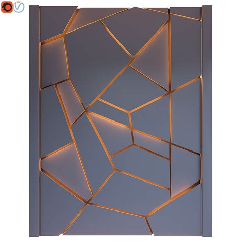 Decorative wall panel with light 14 3D model | CGTrader