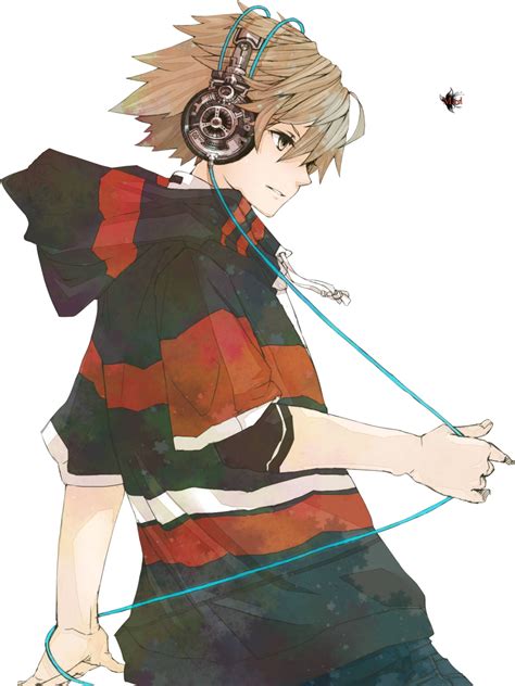 Anime Boy is listening Music PNG Image - PurePNG | Free transparent CC0 ...